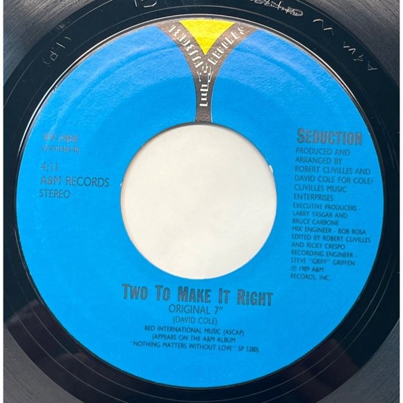 Seduction Two to Make It Right Original and Remix 45 Electronic Pop Vendetta VG+ - Picture 2 of 4